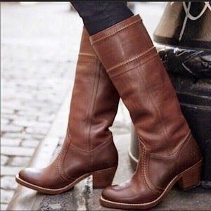 FRYE 14L JANE STITCH BOOTS - REDWOOD